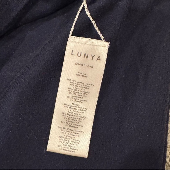 Lunya Restore Long Sleeve Crew Neck Tee Shirt Navy Blue Size Small EUC - Picture 5 of 9